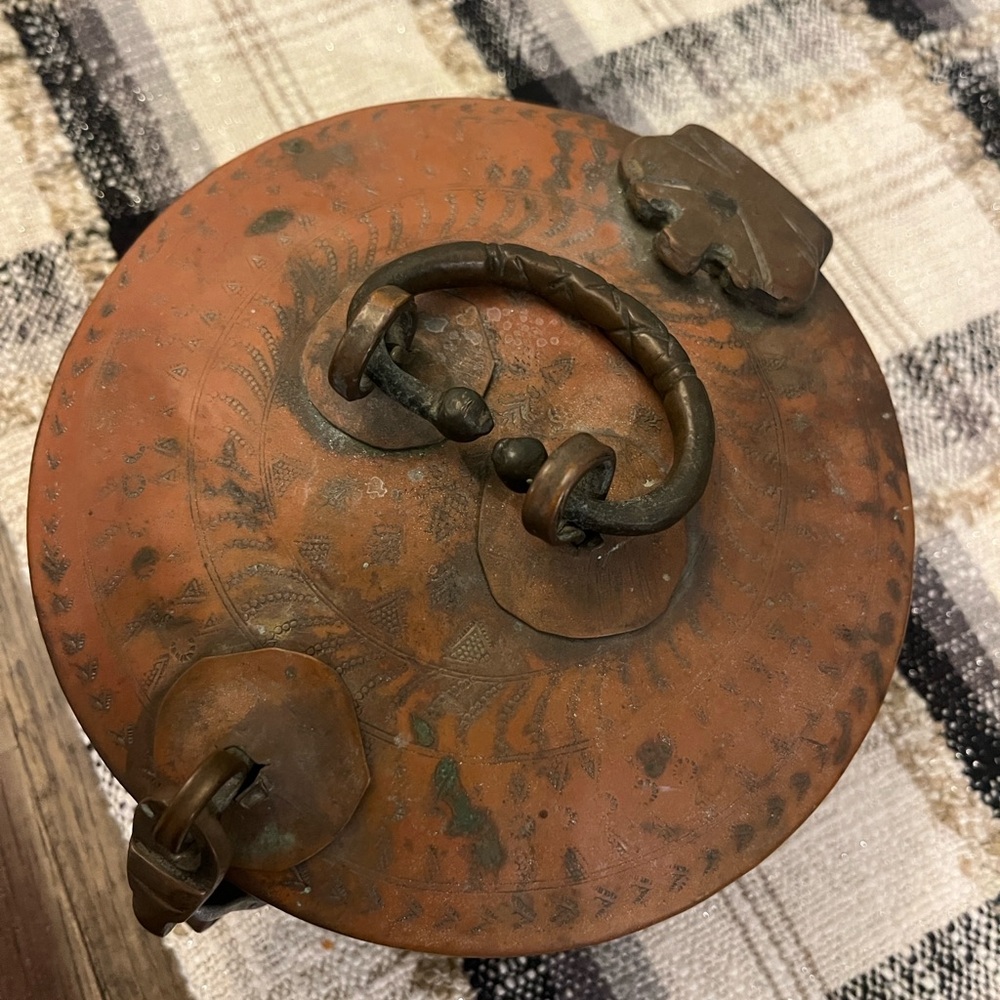Antique Chapati Copper India Betel Box - Picture 4 of 17